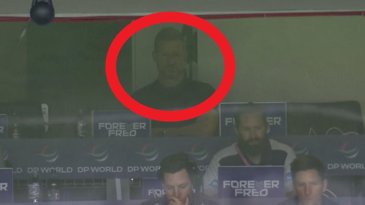 Nathan Buckley spotted ‘observing’ in Fremantle Dockers coaches box vs Melbourne Demons