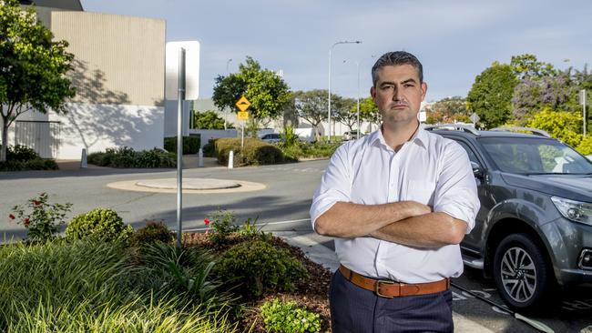 The Mexican Hoon Cartel has uploaded a video doing a burnout out the front Councillor Hermann Vorster's Robina Office. Picture: Jerad Williams