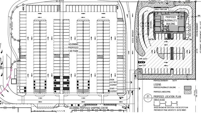 The design plans for the McDonalds family restaurant proposed for Andergrove. Picture: Urbis, Mackay Regional Council.