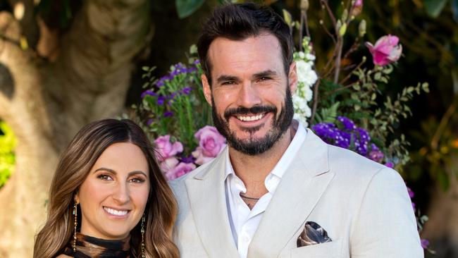 Gilbert met his partner Irena Srbinovska, a nurse, on The Bachelor. Picture: Channel 10