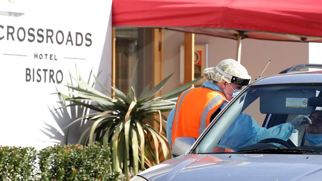 Forty-eight cases have now been linked to the Crossroads Hotel in Casula. Picture: Jonathan Ng