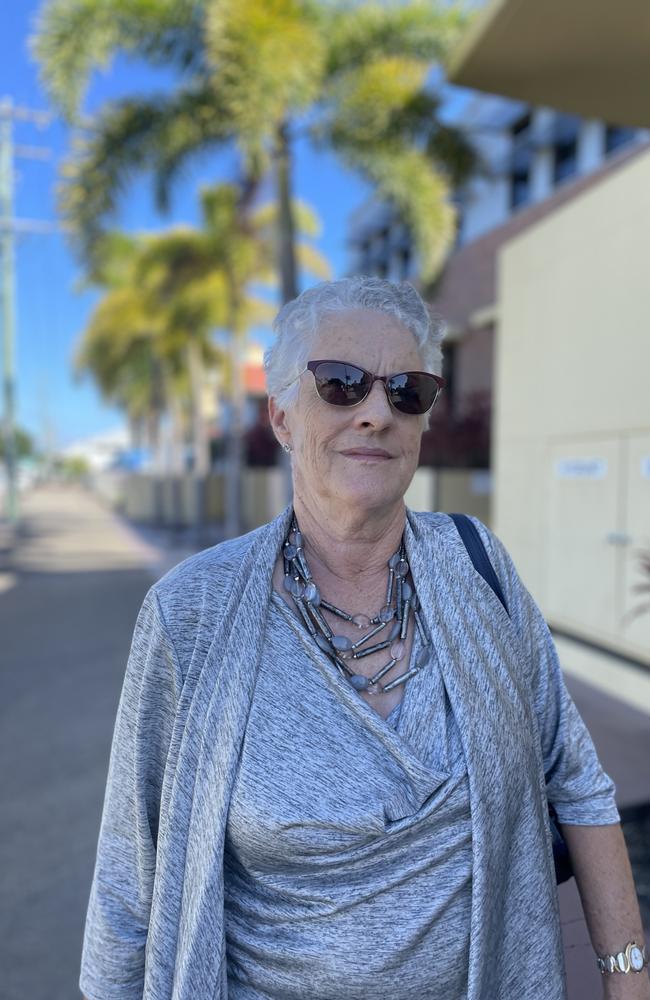 Faye Simpkin outside Mackay courthouse on July 9, 2024, having sued her son for allegedly misusing company cards to buy various personal purchases including a $105,000 boat. Photo: Zoe Devenport