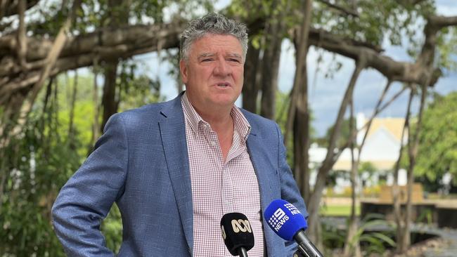 Northern Territory Mining Minister Mark Monaghan announces ERAs bid to renew its Jabiluka uranium mining lease has been rejected. Picture: Fia Walsh.