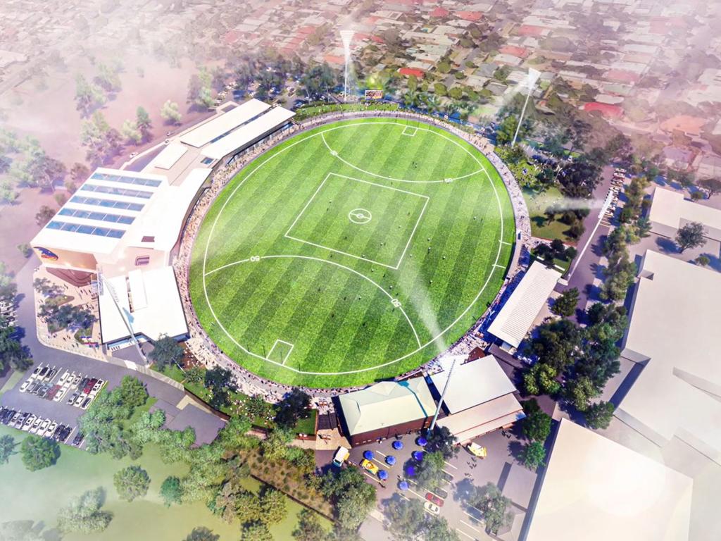 The Adelaide Football Club’s proposed new training, administration and community precinct at Thebarton Oval. Picture: City Collective