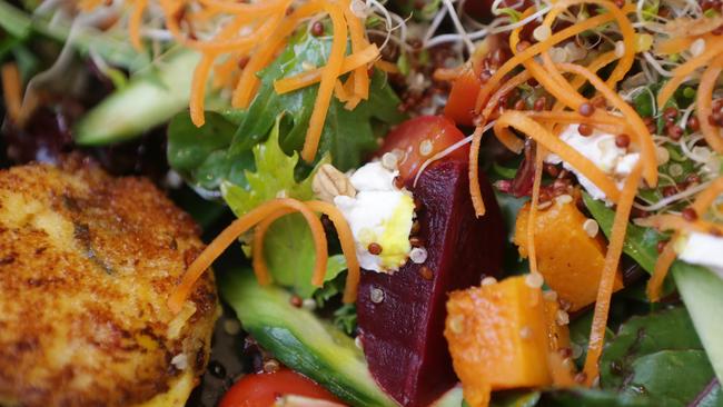 The colourful and tasty salad.