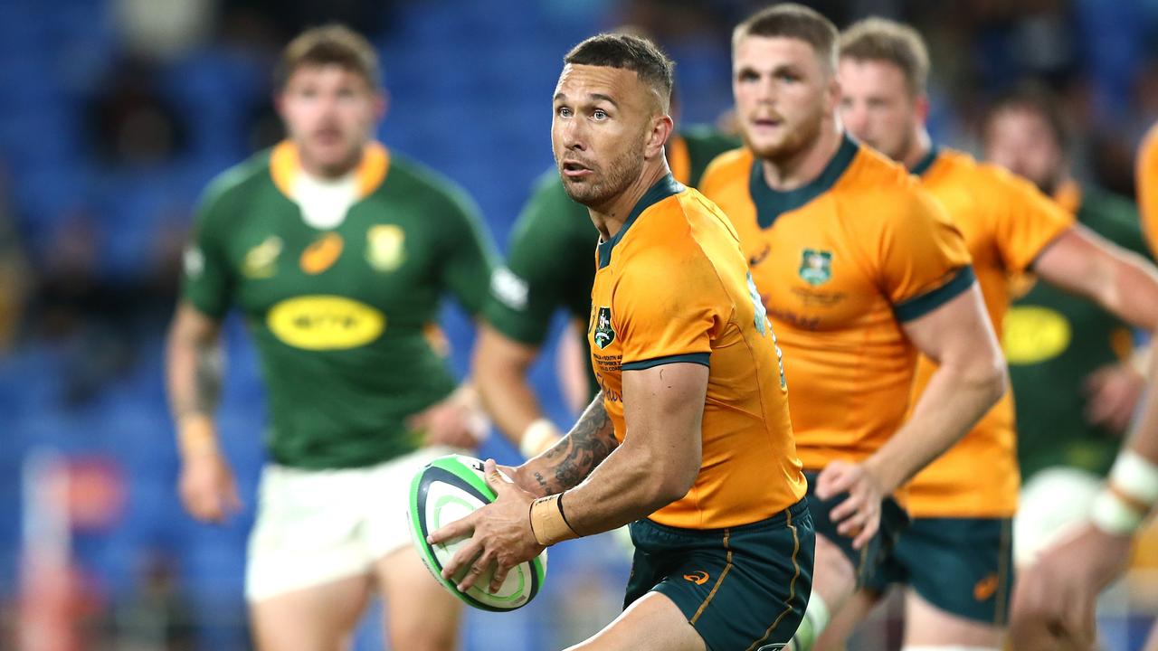 Quade Cooper celebrated a fairytale return as the Wallabies celebrated an incredible win over the Springboks. Photo: Getty Images