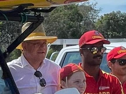 PM Scott Morrison attends an event at Bribie Island where positive cases later emerged.