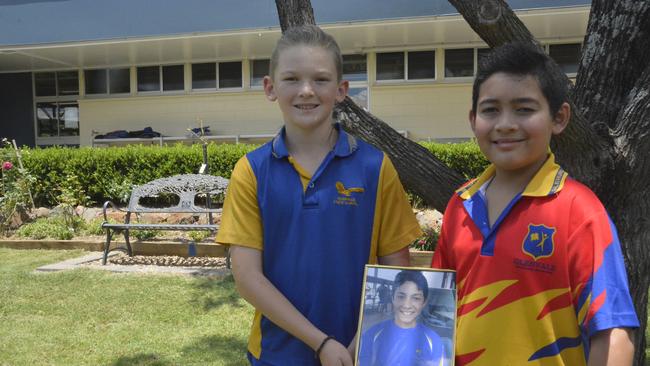 Danny Booth (left) hopes to raise $5000 in memory of Aaron Preston, who passed away in 2020. Danny is good friends with Aaron’s brother, Aiden (pictured). Picture: Morgan Burley