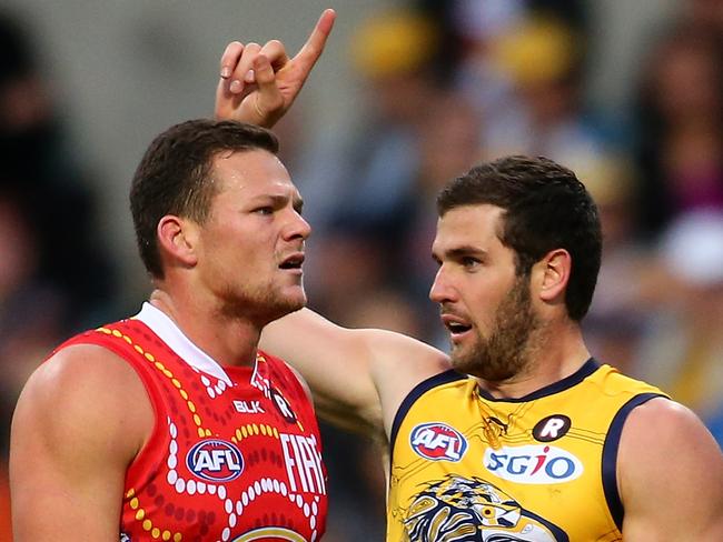 Jack Darling celebrates over Steven May.