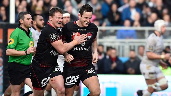 Mike Harris kicked five penalties as Lyon beat Toulon in the French Top 14.