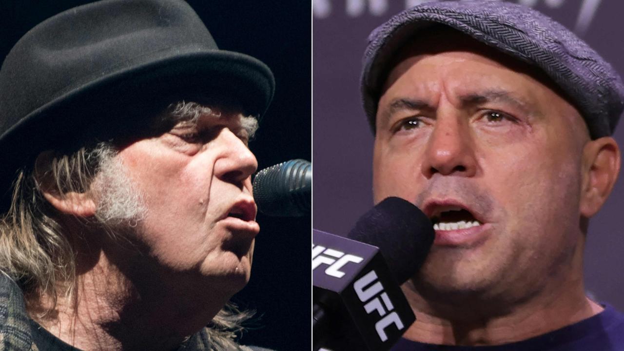 Why Spotify chose Joe Rogan over Neil Young. Picture: Alice Chiche and Carmen Mandato/various sources/AFP