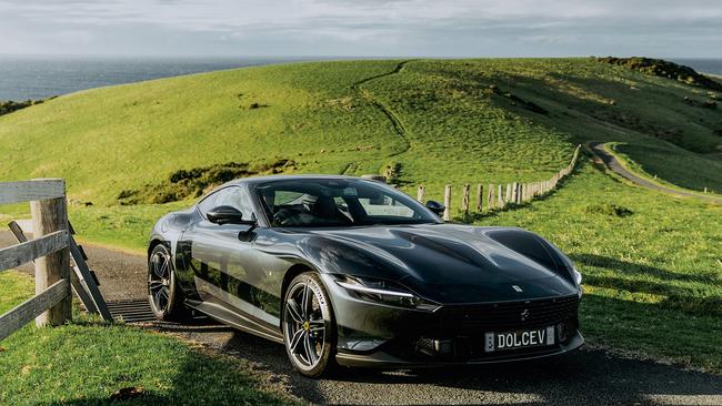 The Ferrari Roma, the ideal car for a country spin. Picture: Camber Collective/Ferrari Australia