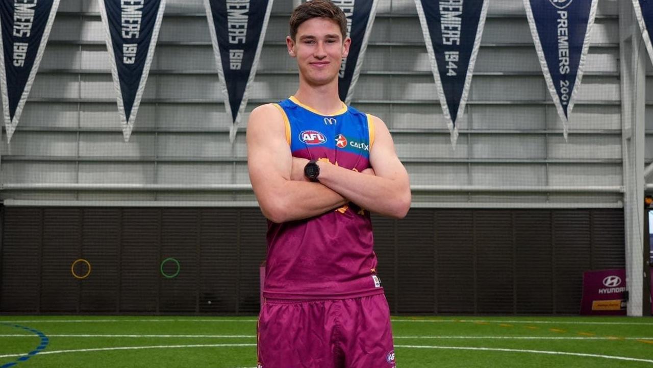 Luke Lloyd in his new threads. Picture: Brisbane Lions.