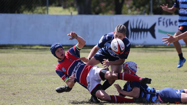 Action galleries of the junior rugby union grand finals, match played at Surfers Paradise Home Ground. Helensvale Hogs Vs Surfers Paradise Dolphins under 13s division. Picture Mike BatterhamAction galleries of the junior rugby union grand finals, match played at Surfers Paradise Home Ground. Helensvale Hogs Vs Bond Uni Pirates under 14s division. Picture Mike Batterham