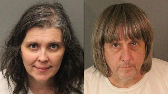 Louise Turpin, a housewife, and David Turpin, an engineer, after their arrest. Picture: AFP/Riverside County Sheriff's Department/Jose Romero