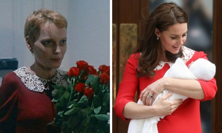 Baby in red on sale dress