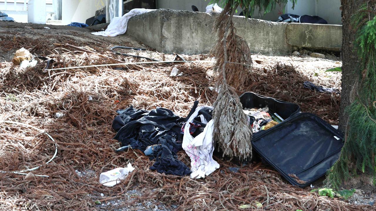 Homeless tent and rough living is occurring along the Bicentennial Bikeway from Victoria Bridge though to William Jolly Bridge. Brisbane Wednesday 13th March 2024 Picture David Clark