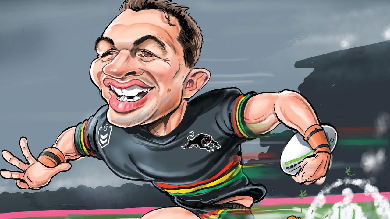 Dylan Edwards is making a late charge or the Dally M Medal. Art: Boo Bailey