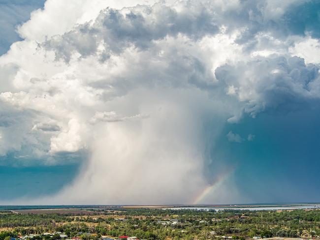 Images by "That Emerald Photographer" Joshua Clarricoats taken with a drone ten minutes after the storm passed through Emerald on Thursday, 14 November 2024. Photo: Joshua Clarricoats/That Emerald Photographer.