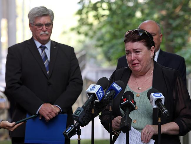 Julie Ann Stewart, the sister of Mark Russell, helps announce a $1 million reward for information about his homicide. Picture: NCA NewsWire / Nicholas Eagar