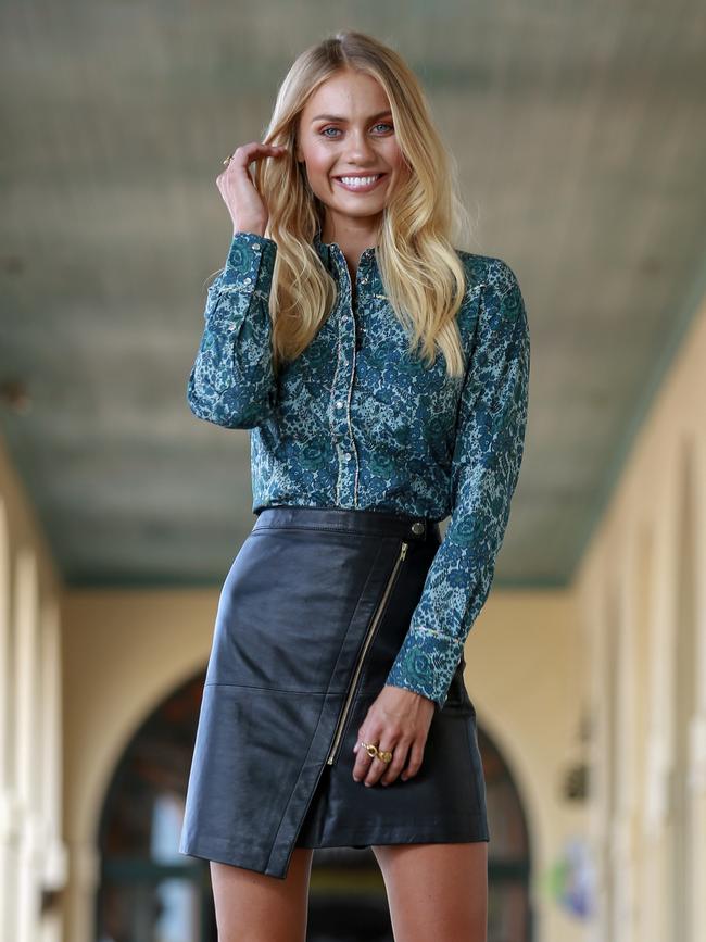 Myer ambassador Elyse Knowles at Bondi Beach today for Marcs 40th birthday. Picture: Justin Lloyd.