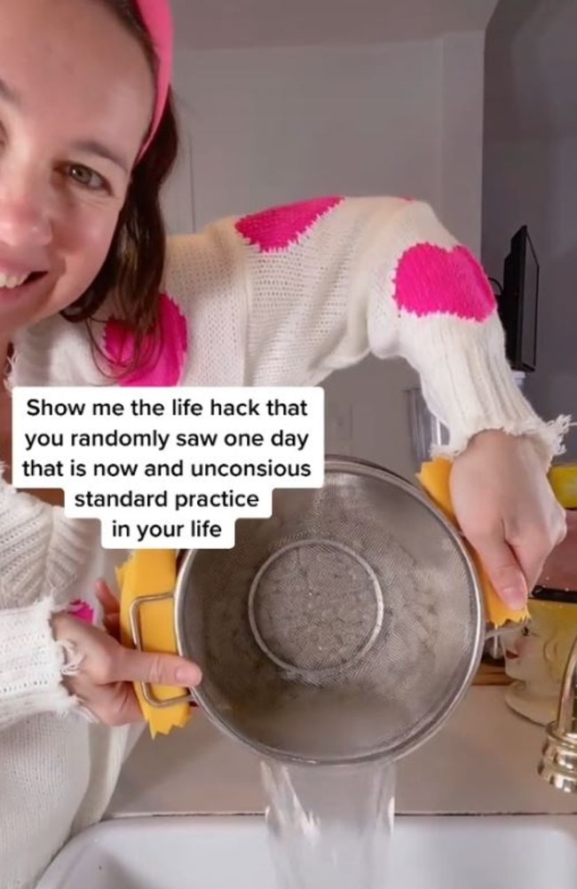 Some agreed it was ‘life-changing’ hack, but others said it was a solid ‘no’ and that it wasn’t any more effective or efficient than the traditional way of using it. Picture: TikTok/athomewithshannon