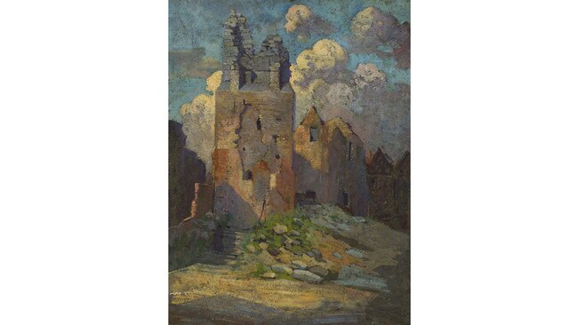 Evelyn Chapman’s Ruined church in Villers-Bretonneux (c.1920)