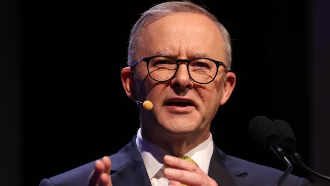 Labor leader Anthony Albanese speaks in Perth on Tuesday. Picture: Sam Ruttyn