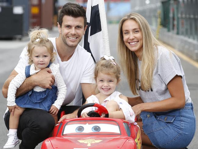 Trent Cotchin and his family — wife Brooke and their two children Harper. 3 and Mackenzie, 1. Picture: David Caird