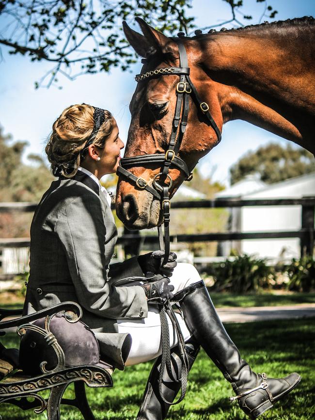 Equestrian rider Alice Dawkins in 2016 with her horse Hillbro Aramac. Picture: Elizabeth Borowik