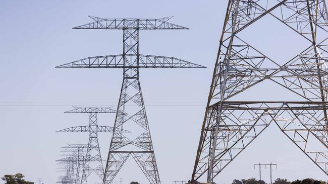 The line of towers on Mr Carn’s property. Picture: Ash Smith