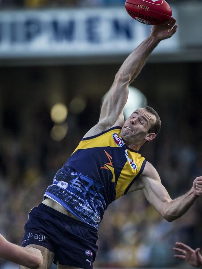 West Coast skipper Shannon Hurn. Picture: AAP Image/Tony McDonough