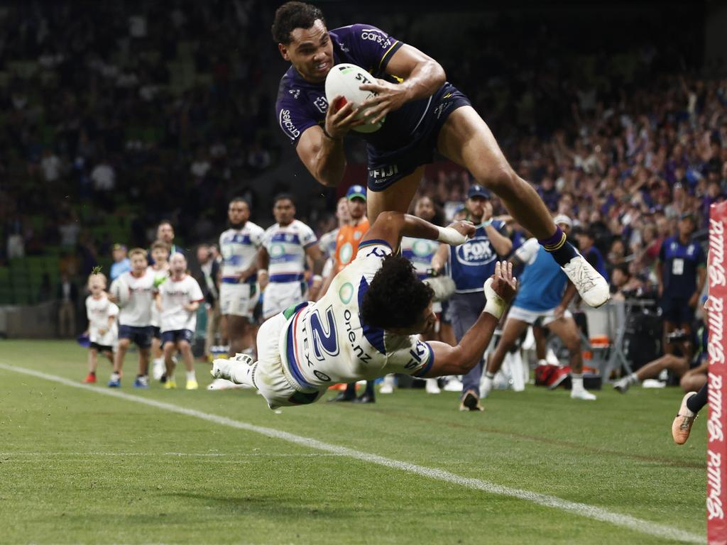 Xavier Coates’ try was one of the best solo efforts I’ve ever seen. Picture: Daniel Pockett/Getty Images