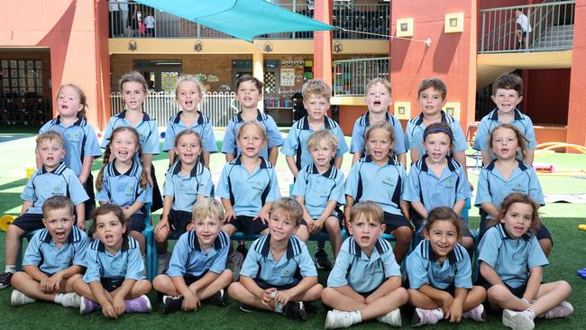 My First Year: Marymount Primary School Prep M. Back Row - Georgie, Cleo, Holly, Archer, Mason, Franklin, Hugo, Cav. Middle Row - Hawk, Lumie, Imogen, Alaska, Isaac, Lottie, Sienna, Charlotte. Front Row - Arlo, Winnie, Oliver, Ari, Presley, Laura, Ellie. Picture: Glenn Hampson.