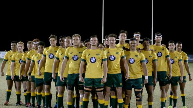 Australia face the New Zealand haka. Photo: Oceania Rugby/Sportography.