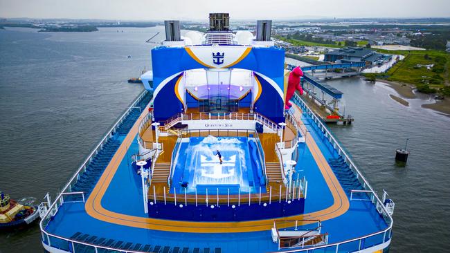 Royal Caribbean’s Quantum of the Seas is not expected to dock in Brisbane until early Monday morning. Picture: supplied