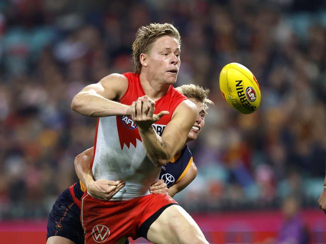Isaac Heeney admitted that the “synergy” wasn’t there for his side against the Crows. Picture: Phil Hillyard