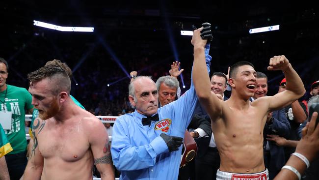 A devastated Dennis Hogan after the controversial decision. Picture: Getty