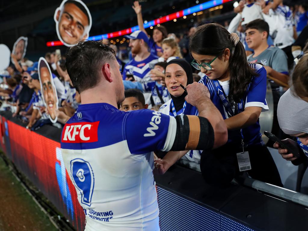 Bulldogs fans have embraced Reed Mahoney. Picture: NRL Photos