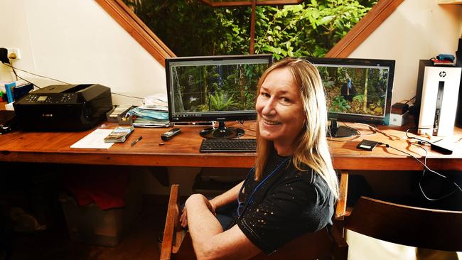 Liz Gallie of Mission Beach Cassowaries at her home in Mission Beach.