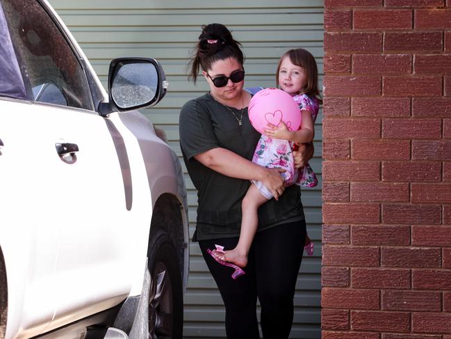 Cleo Smith was reunited with her mother Ellie Smith and stepfather Jake Gliddon in Carnarvon. Picture: Colin Murty