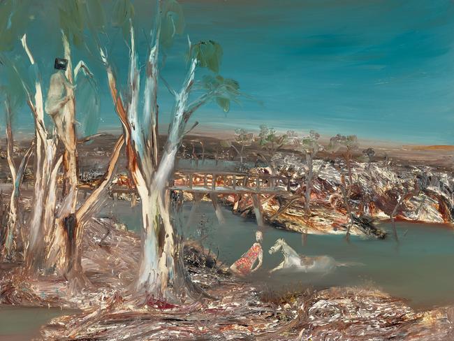 Detail from Sidney Nolan’s painting Crossing the River, part of the Cbus Collection of Australian Art