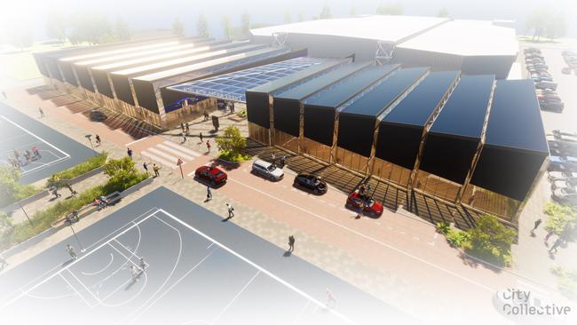 Artist’s impression of the Adelaide 36ers Arena in Findon. Source: Pelligra