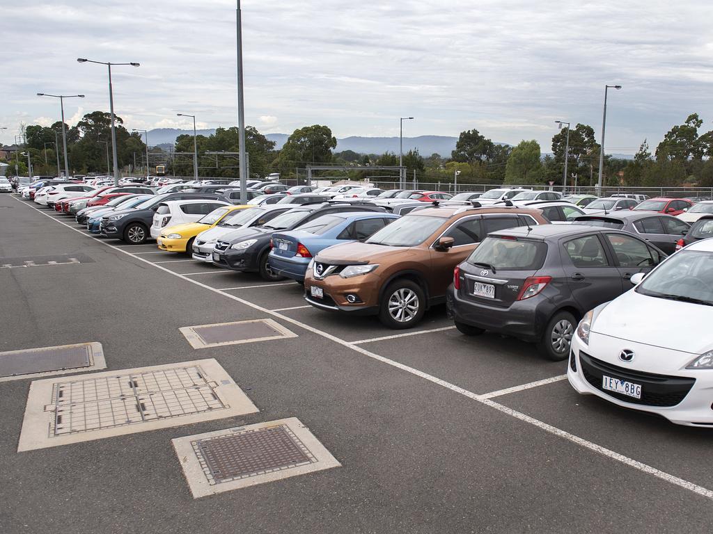 Parking is at a premium at Mitcham station. Picture: Ellen Smith