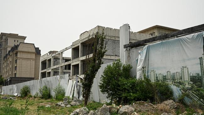 Partially completed residential buildings by Chinese property developer Evergrande in Tianjin. Picture: Jade Gao/AFP