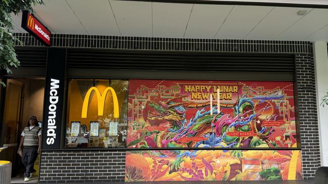 Chris Yee's artwork at McDonald's Darling Harbour in Sydney.