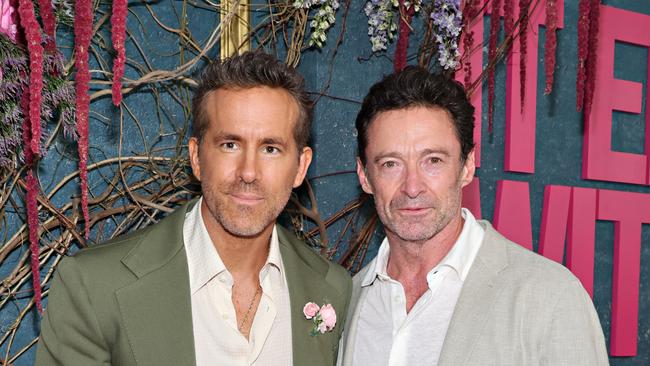 Ryan Reynolds and Hugh Jackman attend the "It Ends With Us" New York Premiere. Picture: Getty Images