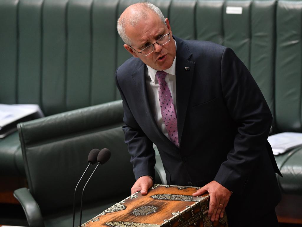 Prime Minister Scott Morrison in Question Time yesterday. Picture: Sam Mooy/Getty Images