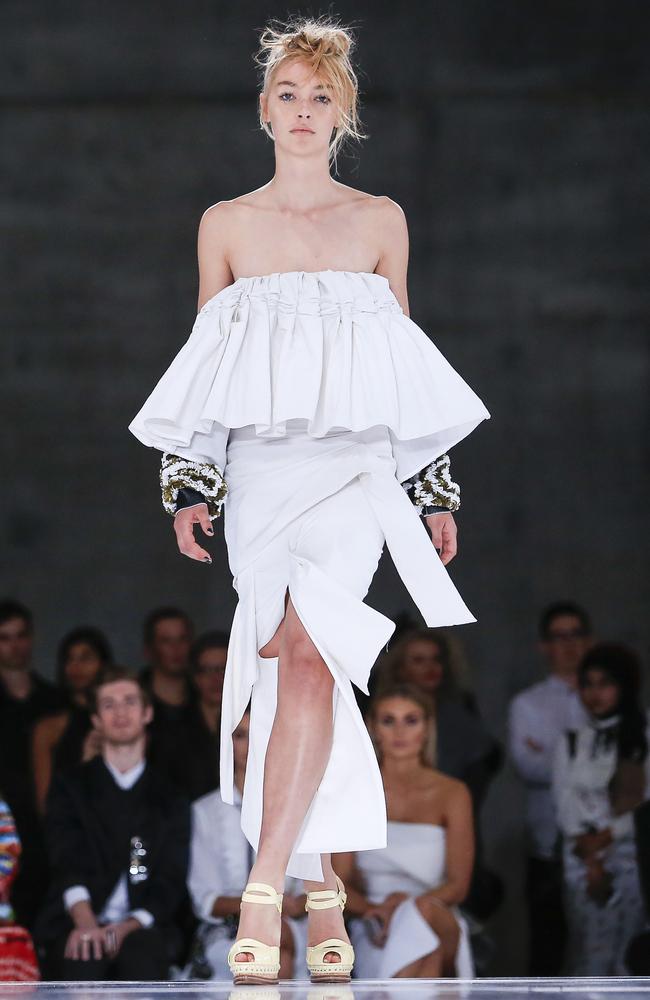 The willowy blonde walks for show-opening Toni Maticevski. Picture: Dylan Robinson