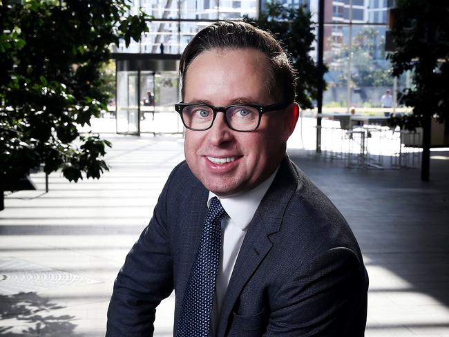 26/8/16: Chief Executive Officer of Qantas Alan Joyce at the Qantas HQ in Sydney. Qantas has just posted a record profit. John Feder/The Australian